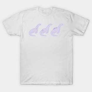 Lavender Heart Dinosaurs (White Background) T-Shirt